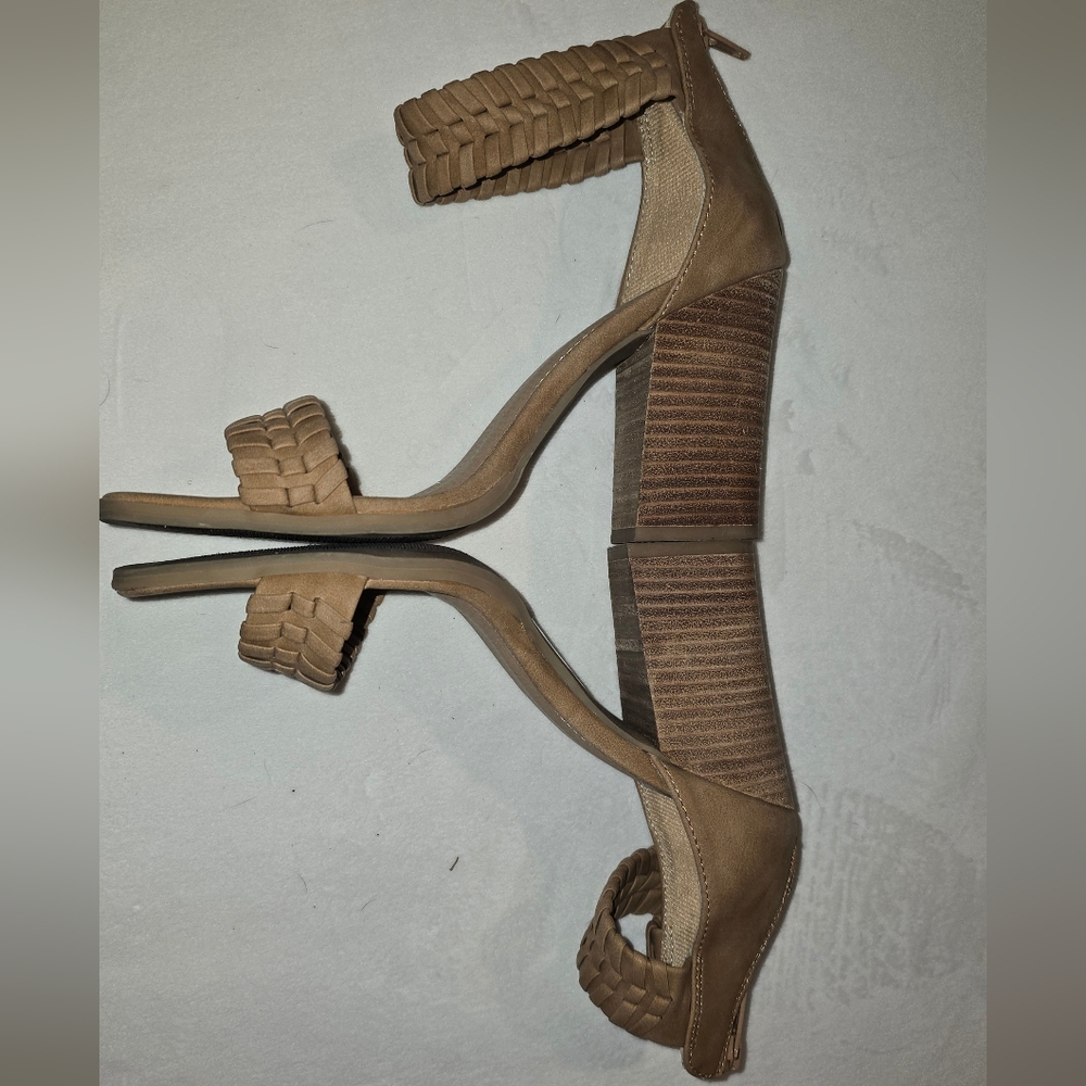 Dolce Vita Cecely Tan Braided Heels Dressy Neutral Party Evening - Picture 5 of 7